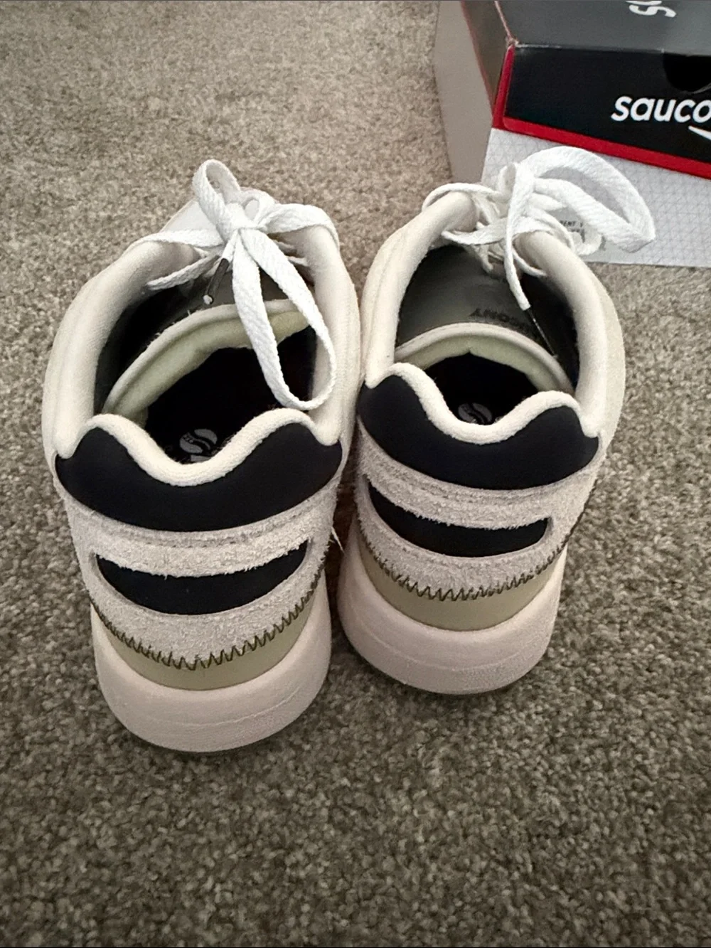 Saucony White, dark white Shadow 6000 Athletic Sneakers